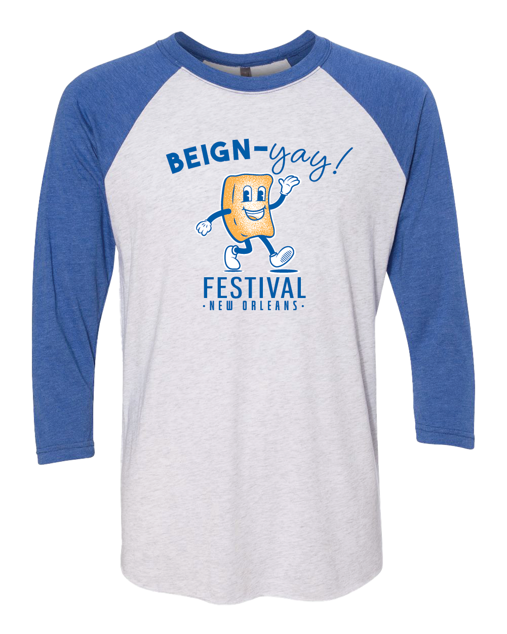 Unisex Beign-Yay! Raglan Vintage Royal / White