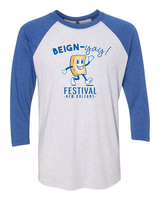 Unisex Beign-Yay! Raglan Vintage Royal / White